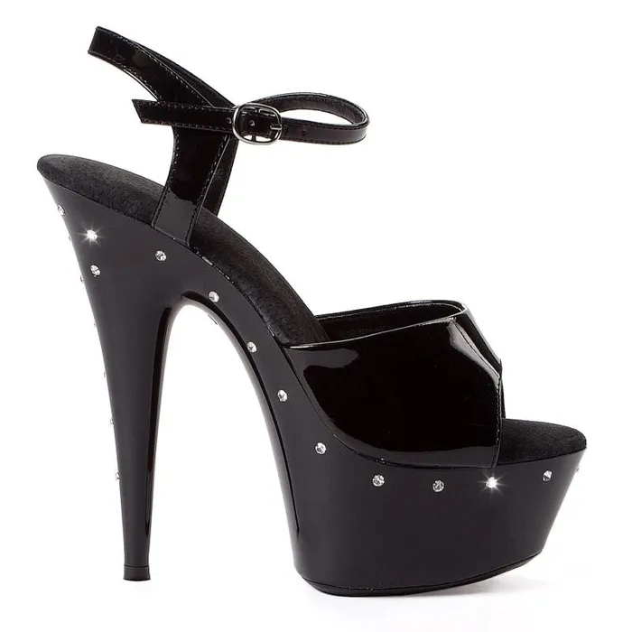 Anal Rhinestone Platform Black 6in Ellie Shoes