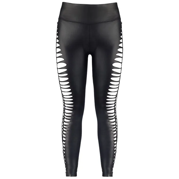 Axami Lingerie Anal Stretch Wetlook Cut Out Leggings Black