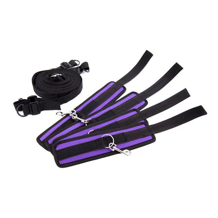 Bondage Kit Neoprene Bed Cuff Kit Purple Plesur Company Couples