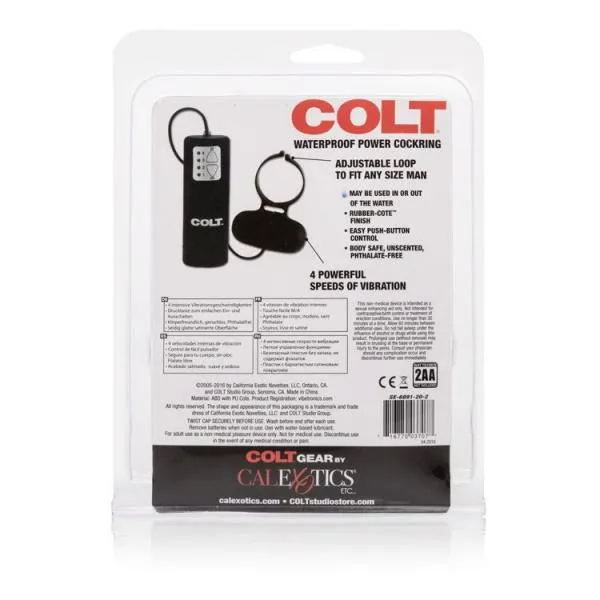 Colt Waterproof Power Cockring Black Colt Anal Colt Waterproof Power Cockring Black Colt Anal