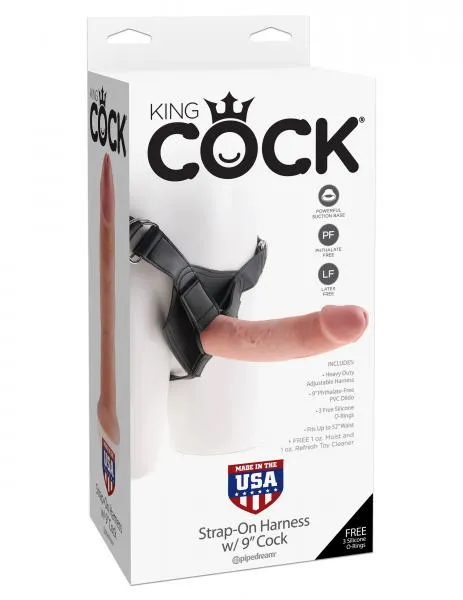 Dildos Pipedream King Cock Strap On Harness 9 Inches Dildo Beige Dildos Pipedream King Cock Strap On Harness 9 Inches Dildo Beige