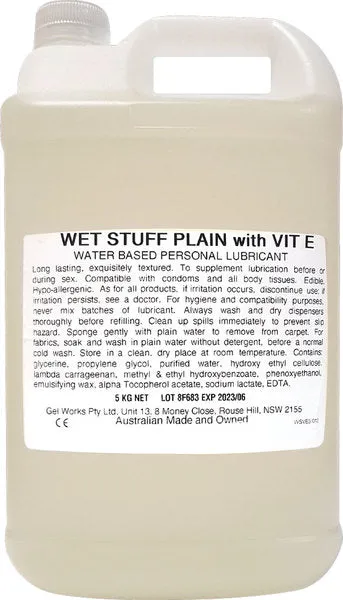 Gel Works Vibrators Wet Stuff Vitamin E Bottle 5kg