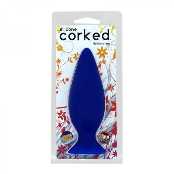 Golden Triangle Anal Corked Blue Medium Butt Plug Golden Triangle Anal Corked Blue Medium Butt Plug
