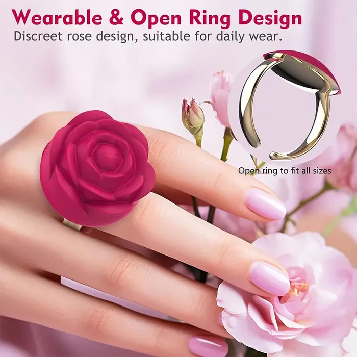 RoseShaped Vibrating Split Ring OOTYEMO Male Sex Toys