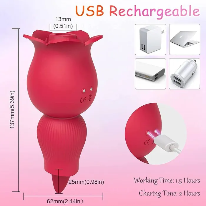 Rose Tongue Sucking Toys OOTYEMO Vibrators