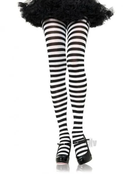 Seductucom Striped Tights Plus BlackWhite Anal
