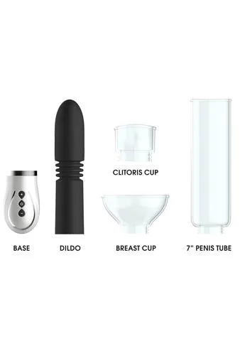 Shots Toys Anal Pumped Thruster 4 in 1 Rechargeable Couples Pump Kit Black