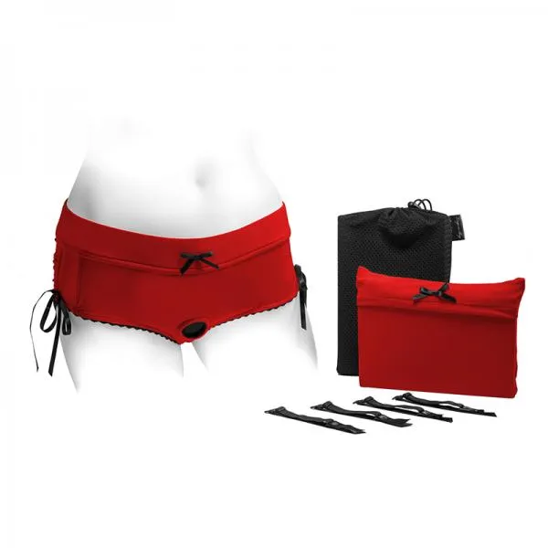 Spareparts Sasha Cinch Booty Short Harness RedBlack Size 5xl Seductucom Anal