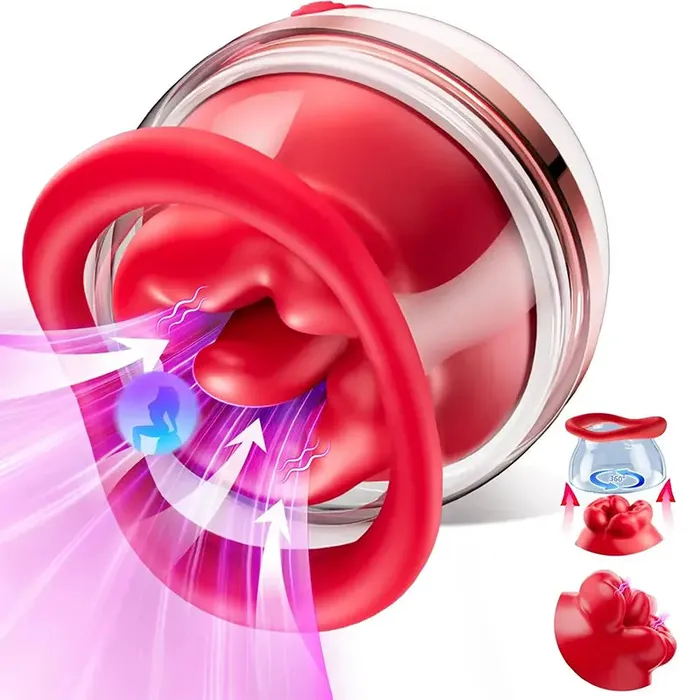 Vibrators OOTYEMO 3 in 1 Rose Clitoris and Tongue Vibrator