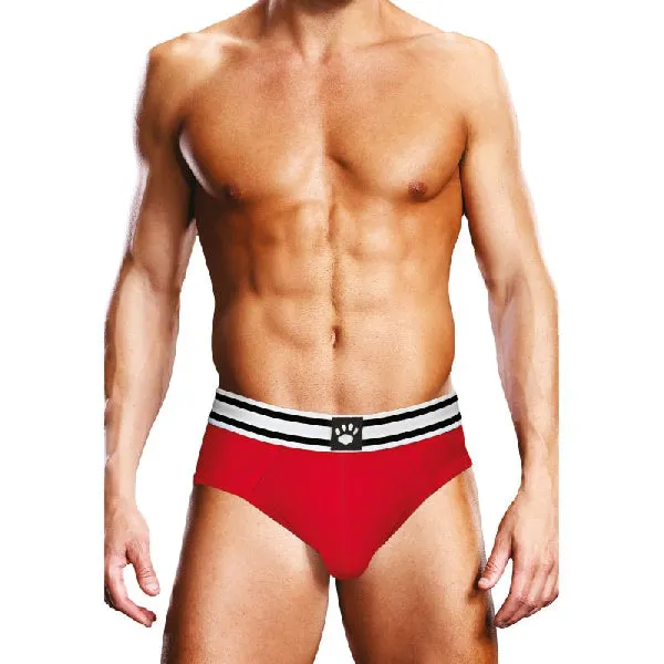 Vibrators Prowler Open Back Brief WhiteRed