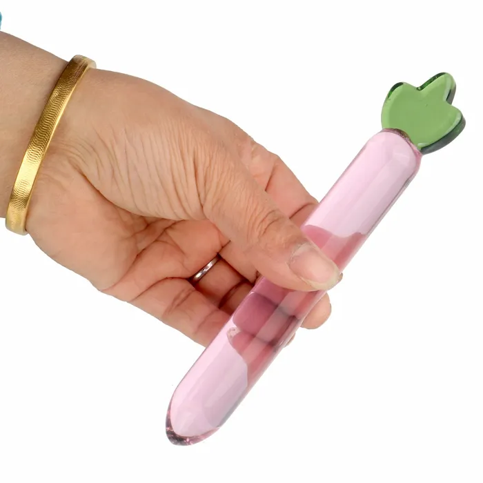 Anal Pink Carrot Glass Dildo Butt Plug 