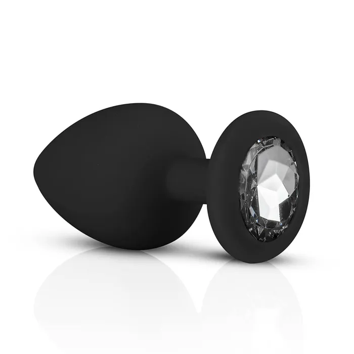 Easy Set of 3 pcs silicone butt plugs with Diamond crystal black Anal Easy Set of 3 pcs silicone butt plugs with Diamond crystal black Anal