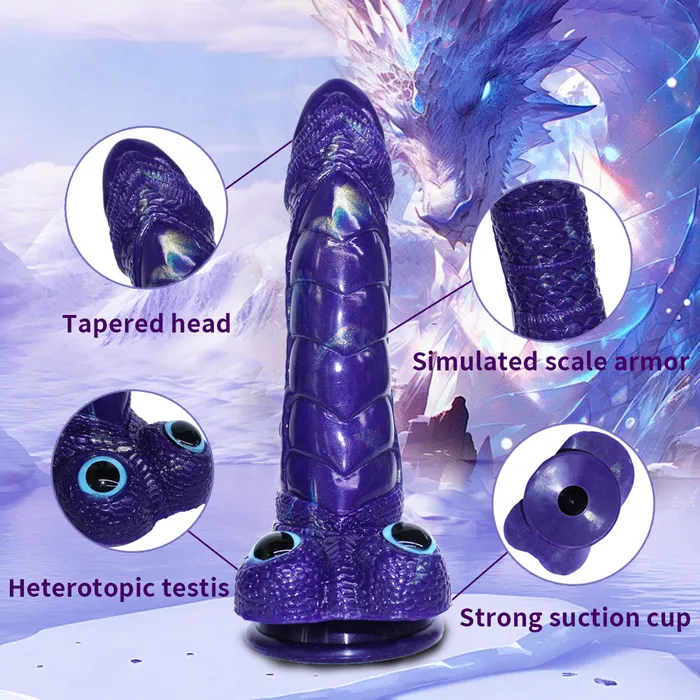 Female Sex Toys SciFi Dragon Scale Dildo with Vibrator