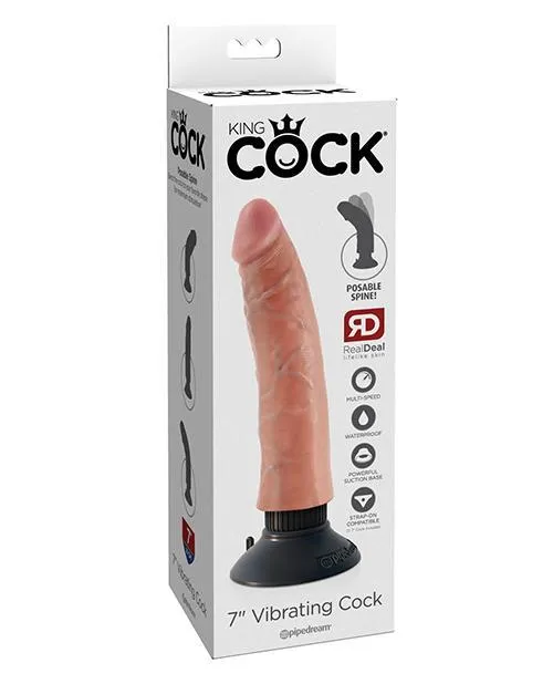 King Cock Female Sex Toys King Cock 7 Realistic Vibrating Dildo