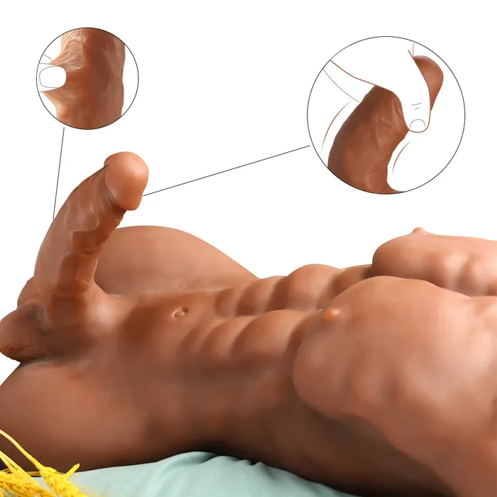 Male Sex Toys Abs Male Torso Doll with Dildo