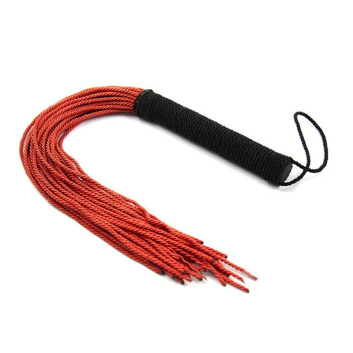 GN Restraints 50cm Faux Leather Tassels Bondage Flogger BlackRed