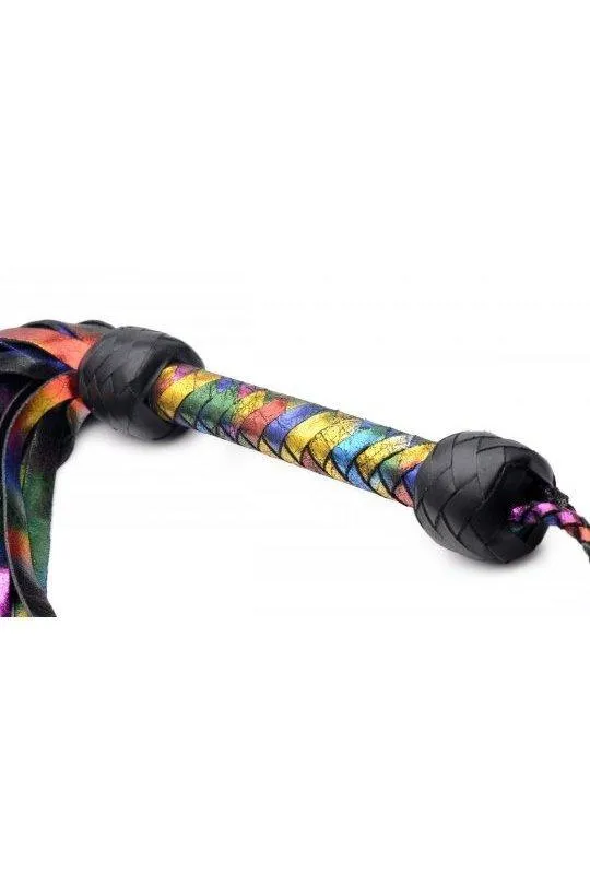Restraints Sex On the Go Rainbow Leather Flogger Restraints Sex On the Go Rainbow Leather Flogger
