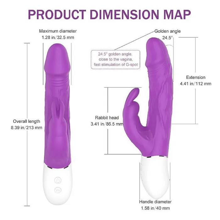 SHande Radi Realistic Dildo Rabbit Vibrator Purple SHANDE Female Sex Toys