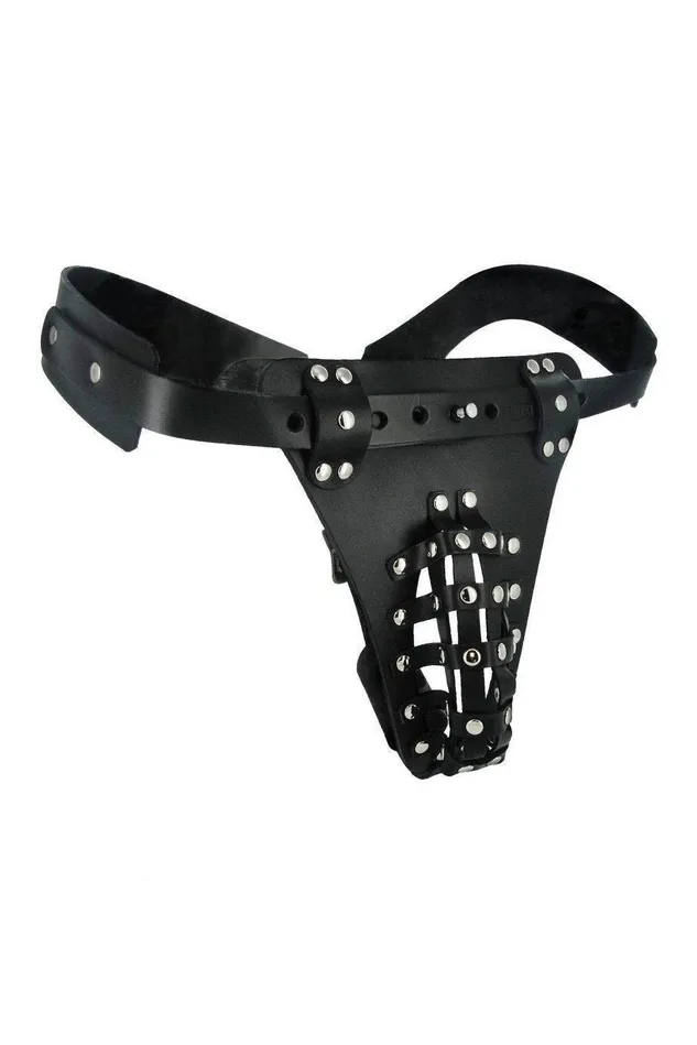 The Safety Net Leather Male Chastity Belt with Anal Plug Harness Sex On the Go Male Sex Toys The Safety Net Leather Male Chastity Belt with Anal Plug Harness Sex On the Go Male Sex Toys