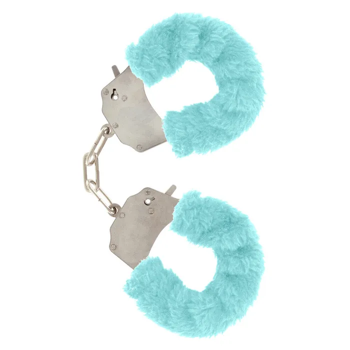 Toy Joy Sex Toys Restraints ToyJoy Furry Fun Wrist Cuffs Aqua