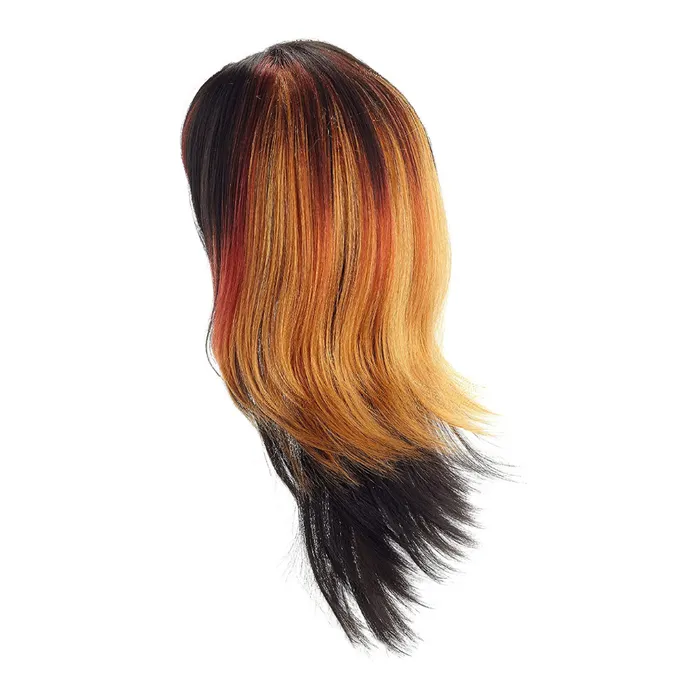Wigged Love Choppy Black Wig with Highlight Anal